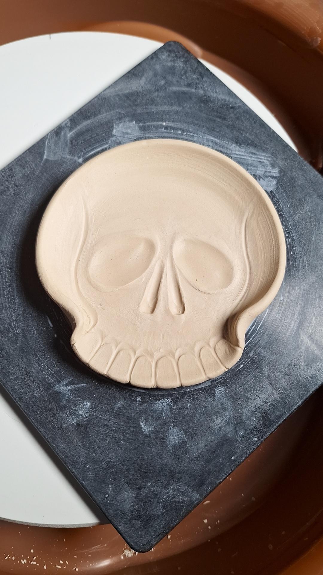 skull candle plate - horror candle coasters