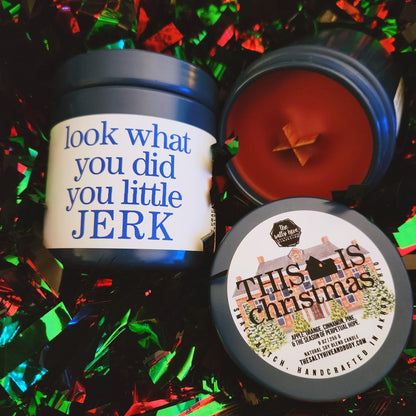 this is christmas candle - the cracklin' wood lux series - home alone