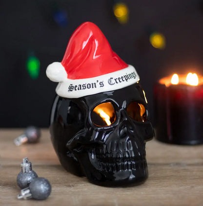 season's creepings skull tealight holder