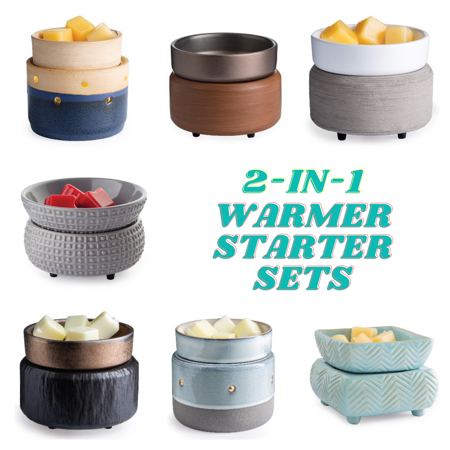 2 in 1 candle & wax warmer starter set *NEW DESIGNS*