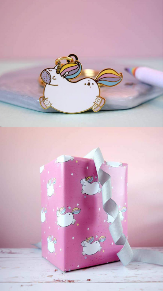 magical unicorn keychain & gift wrap set - the salty hive