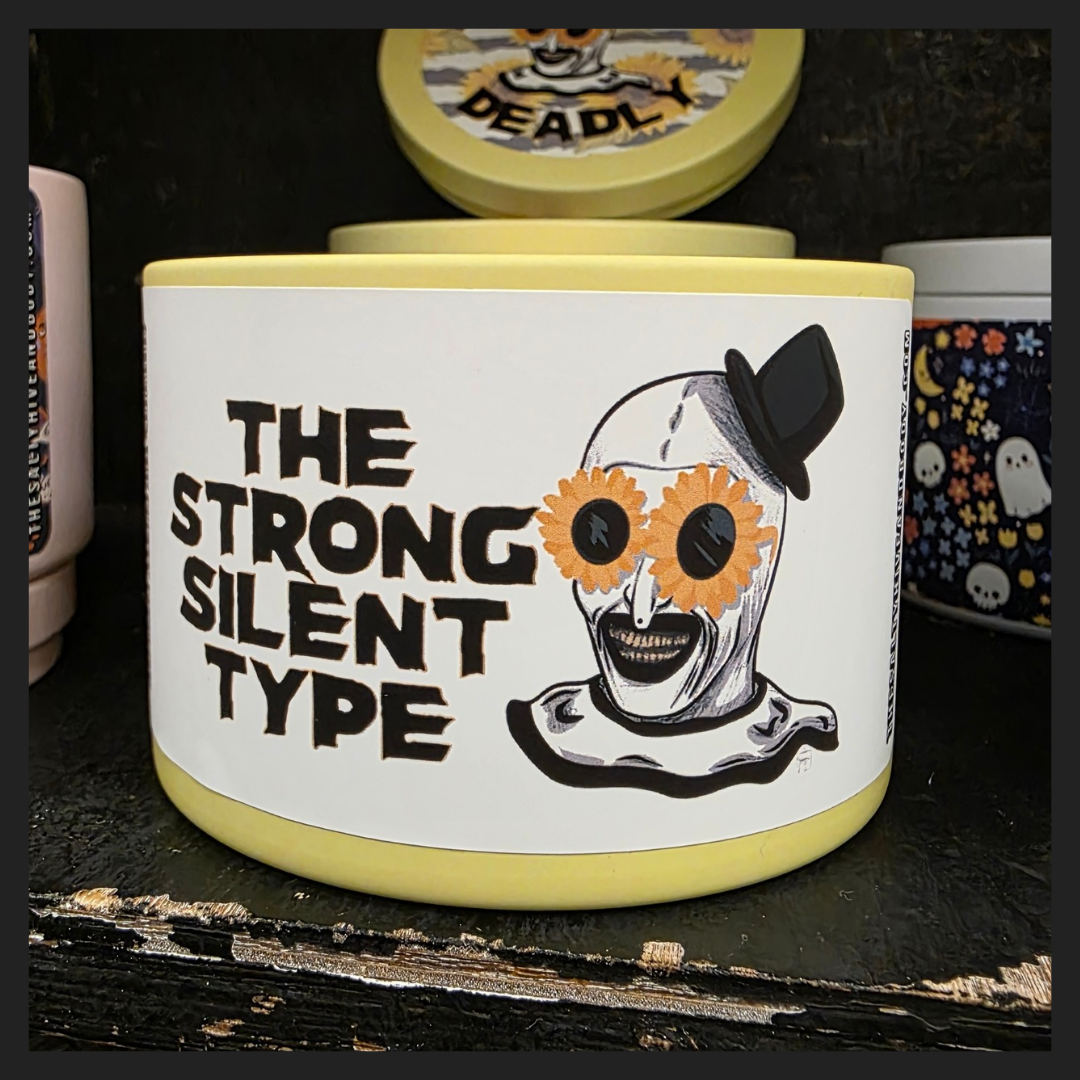 the strong silent type / silent but deadly candle - terrifier