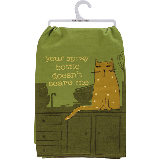spray bottle doesn't scare me cat hand towel - the salty hive