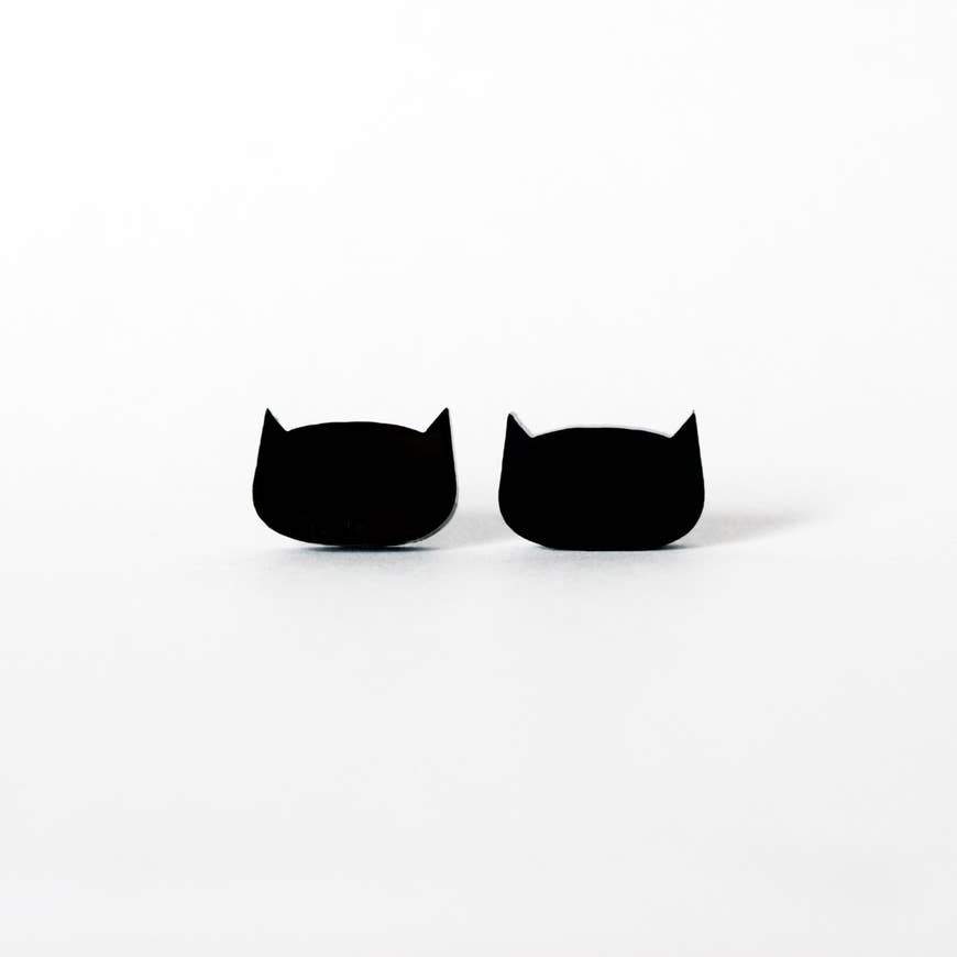 black cat silhouette earrings - the salty hive
