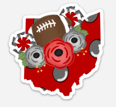 Ohio floral football Sticker - the salty hive