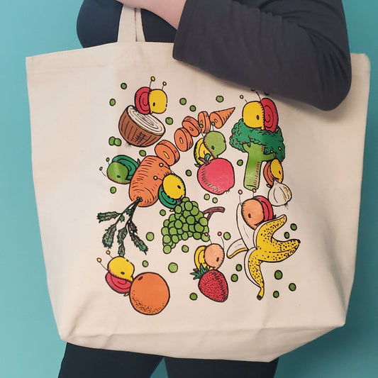 fruits and veggies tote bag - the salty hive