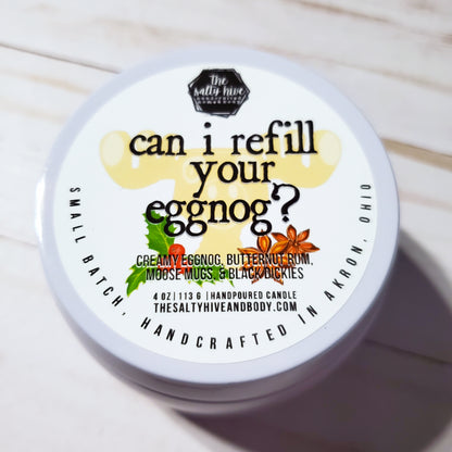 can i refill your eggnog? candle - the salty hive