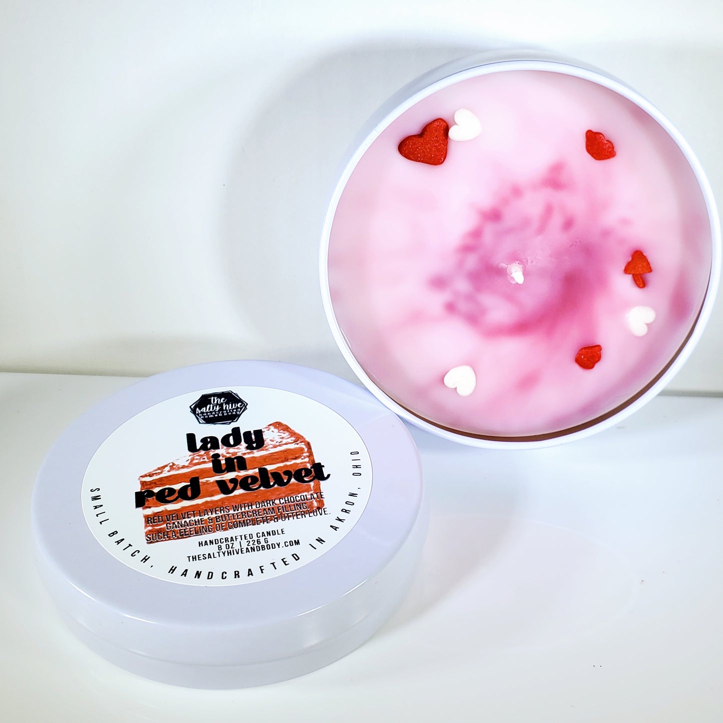 lady in red velvet candle - the salty hive