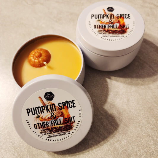 pumpkin spice & other fall shit candle - the salty hive