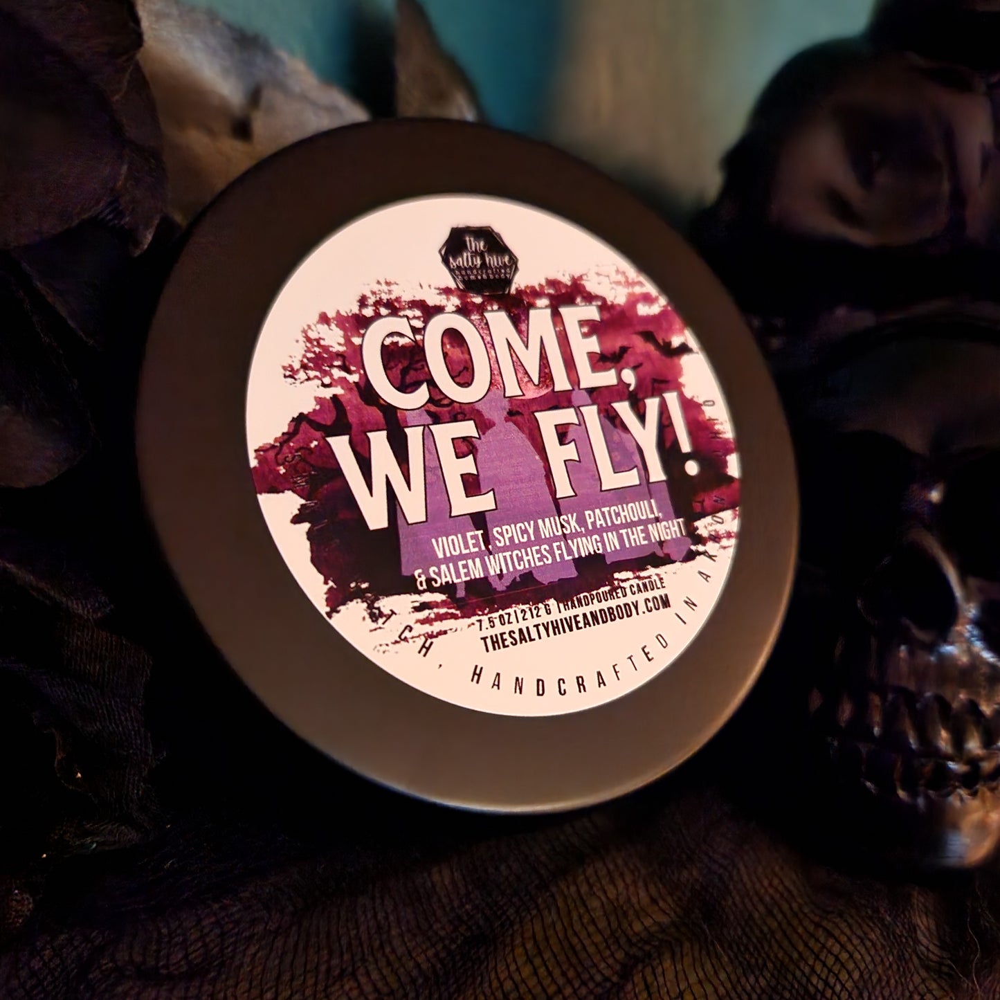come, we fly! halloween candle - the salty hive