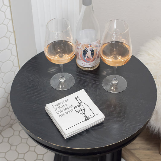 i wonder if wine thinks of me too cocktail napkins - the salty hive