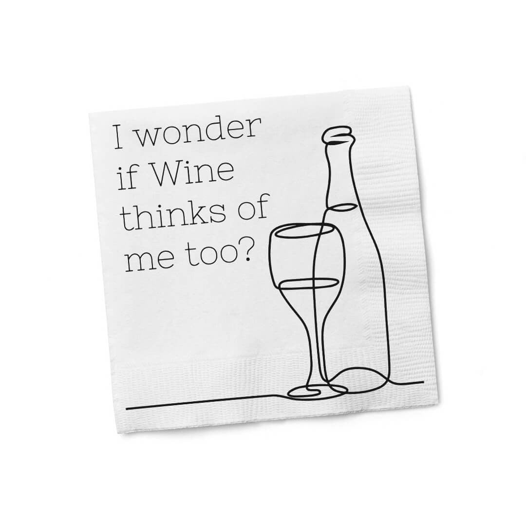 i wonder if wine thinks of me too cocktail napkins - the salty hive