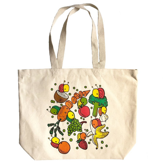 fruits and veggies tote bag - the salty hive