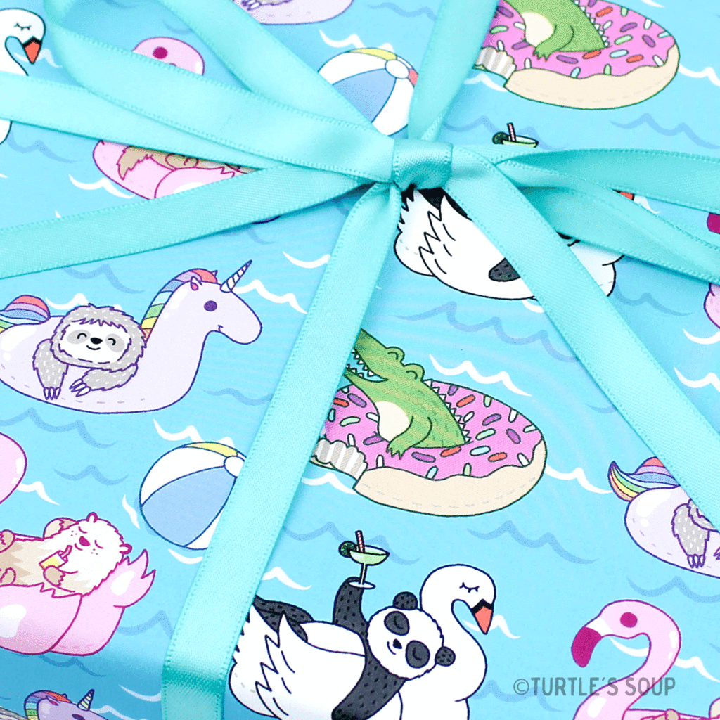 animal pool party gift wrap - the salty hive