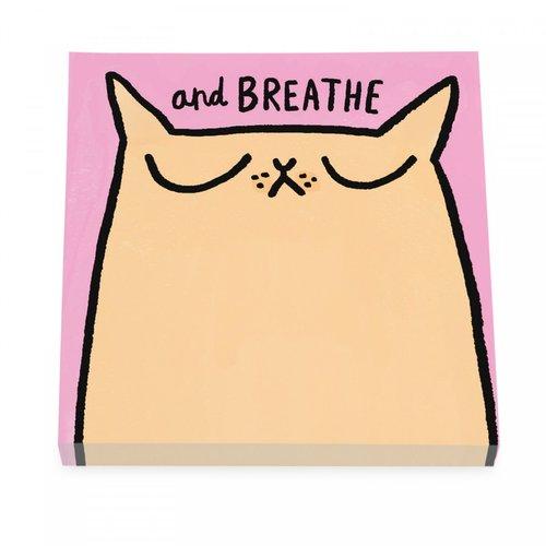 just breathe cat sticky notes - the salty hive