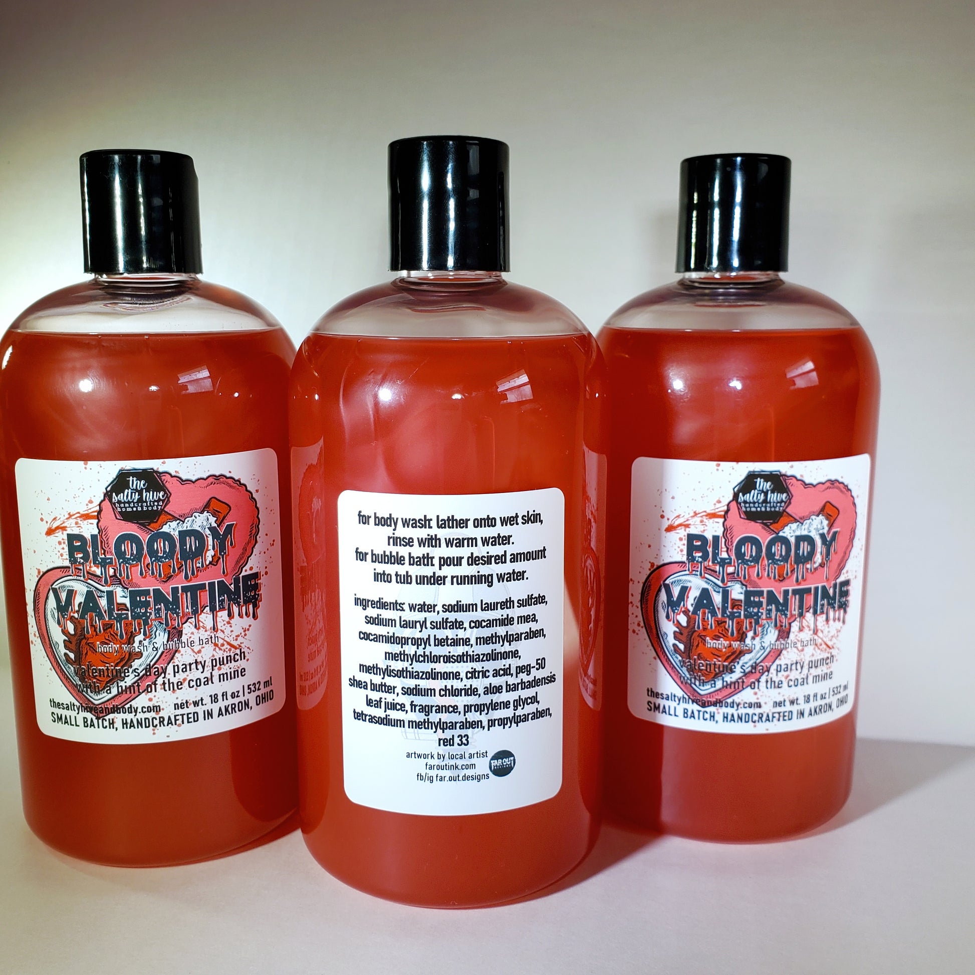bloody valentine body wash & bubble bath - the salty hive
