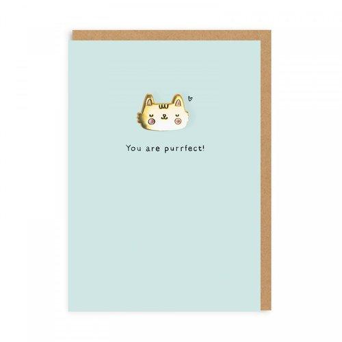 you are purr-fect cat enamel pin & card set - the salty hive