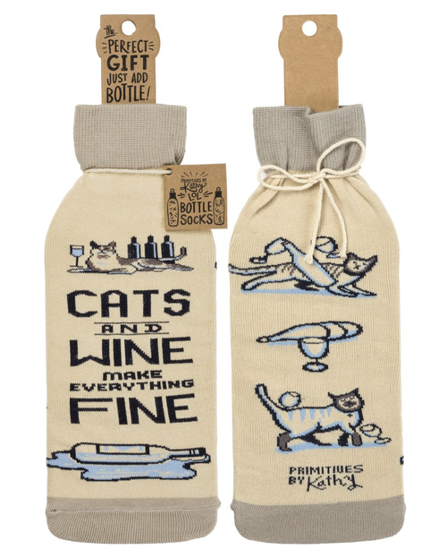 cats and wine make everything fine gift set - the salty hive