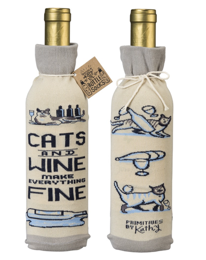 cats and wine make everything fine gift set - the salty hive