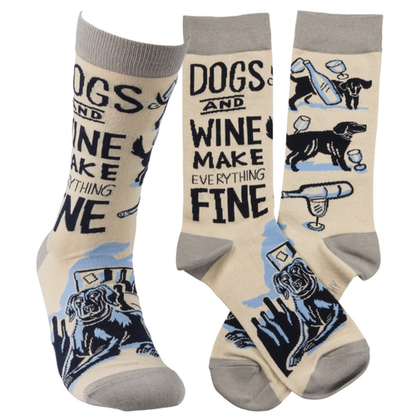 dogs and wine make everything fine gift set - the salty hive