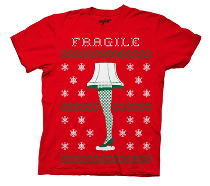 christmas story fragile leg lamp faux sweater - the salty hive
