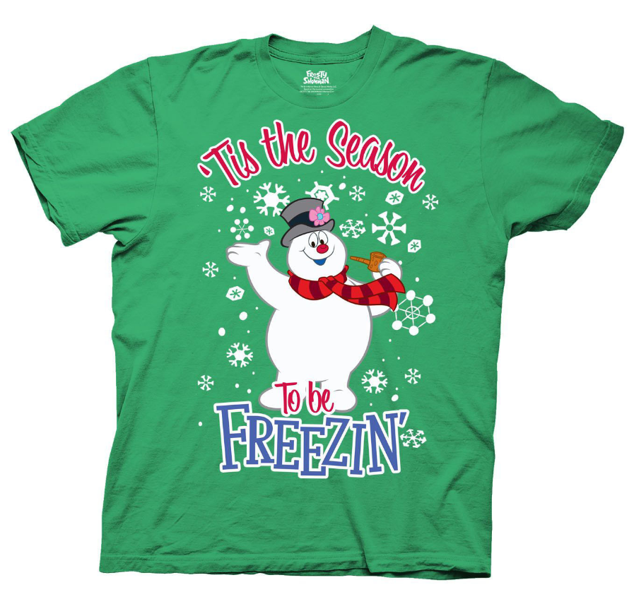frosty the snowman tis the season to be freezin tee - the salty hive