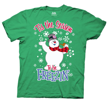 frosty the snowman tis the season to be freezin tee - the salty hive