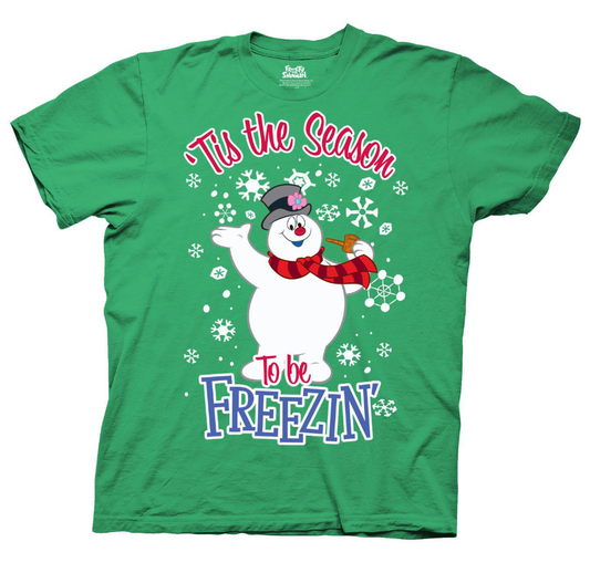 frosty the snowman tis the season to be freezin tee - the salty hive