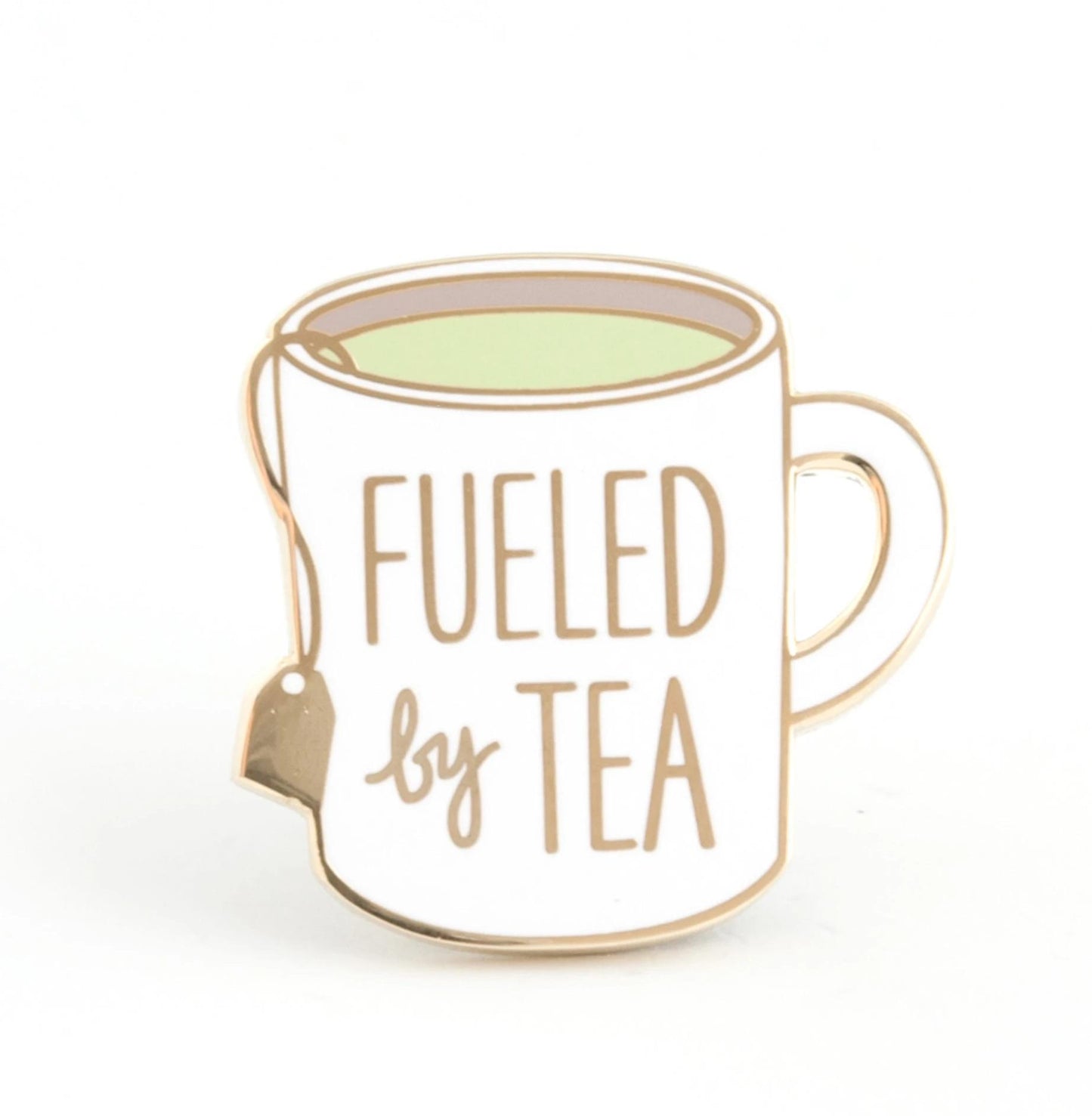 fueled by tea enamel pin - the salty hive