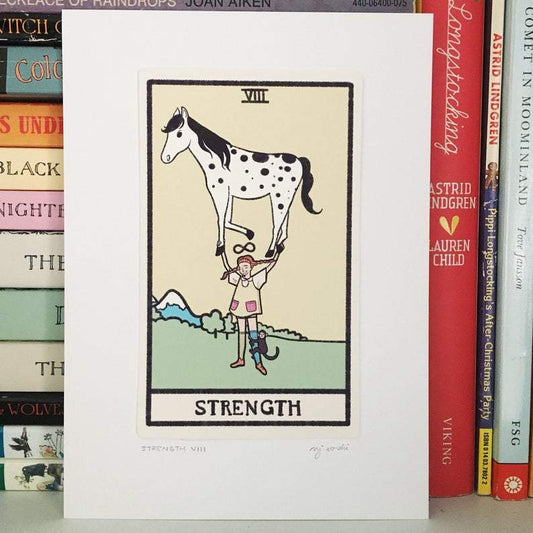strength tarot card art print - the salty hive