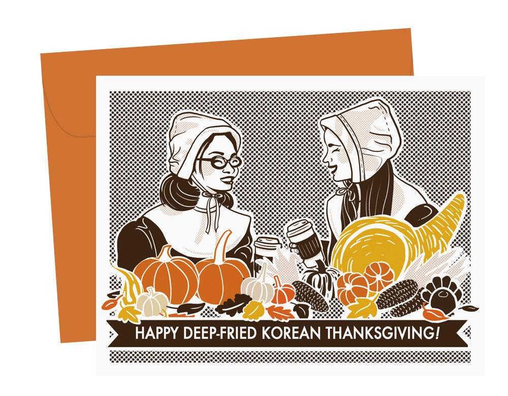 happy deep-fried korean thanksgiving card - the salty hive