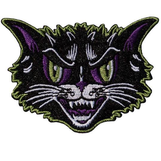 vintage halloween cat head patch - the salty hive