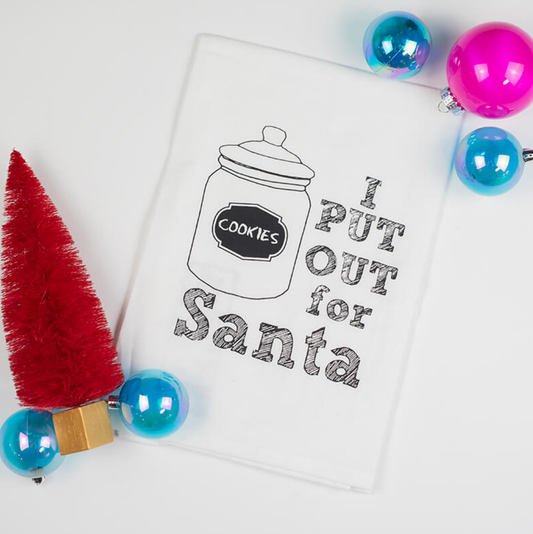 put out for santa tea towel - the salty hive